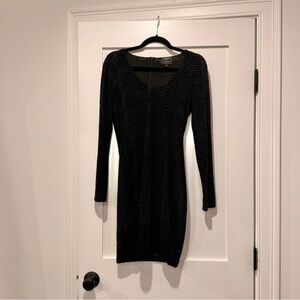 Opening Ceremony Black Long-Sleeve Bodycon Dress